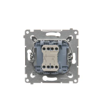 Shutter button (module) 10A 250V quick connectors silver (metallic)