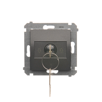 Shutter key switch 1-pole (module) 3-position "I-0-II" 2 contacts N/O 5A 230V. anthracite (metallic)