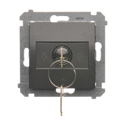 Shutter key switch 1-pole (module) 3-position "I-0-II" 2 contacts N/O 5A 230V. anthracite (metallic)