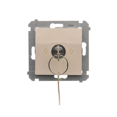 Shutter key switch 1-pole (module) 3-position "I-0-II" 2 contacts N/O 5A 230V. cream