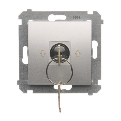 Shutter key switch 1-pole (module) 3-position "I-0-II" 2 contacts N/O 5A 230V. silver (metallic)