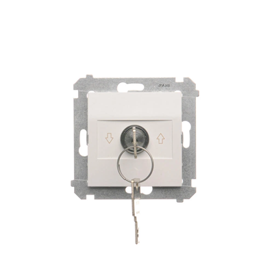 Shutter key switch 1-pole (module) 3-position "I-0-II" 2 contacts N/O 5A 230V. white