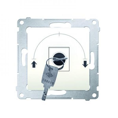 Shutter key switch 1-pole (module) 3-position "I-0-II" 2 contacts N/O 5A 230V. white