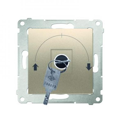 Shutter key switch momentary button (module) 3 pos. "I-0-II" 2 contacts N/O 5A 230V gold (metallic)