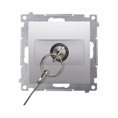 Shutter key switch momentary button (module) 3 pos. "I-0-II" 2 contacts N/O 5A 230V silver (metallic)