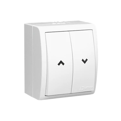 Shutter pushbutton splashproof IP54 10A 250V screw terminals white