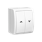 Shutter pushbutton splashproof IP54 10A 250V screw terminals white