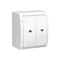 Shutter pushbutton splashproof IP54 10A 250V screw terminals white