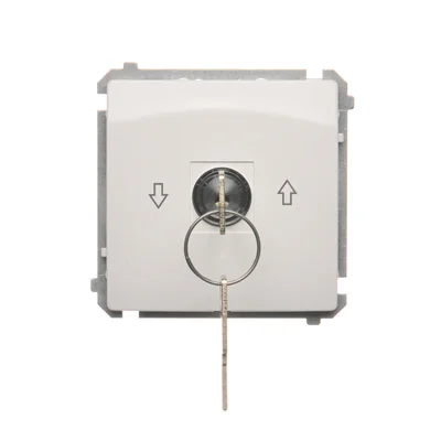 Shutter switch with key, 3-position, "I-0-II" 2 contacts N/O white