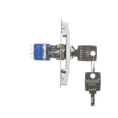 Shutter switch with key, 3-position, "I-0-II" 2 contacts N/O white
