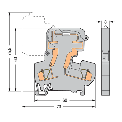 Sicherungsklemme 4mm² grau 50St