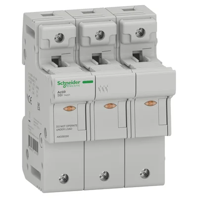 Sicherungssockel, Acti9 SBI, 3-polig, 50 A, Sicherungsgröße 14 x 51 mm, SBI-50-3