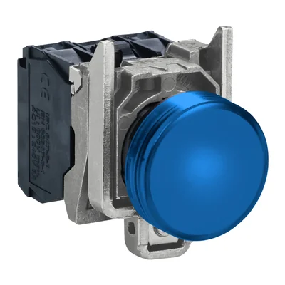 Signal lamp blue LED 24V metal