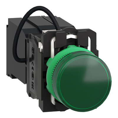 Signal lamp green LED 400V plastic, typical