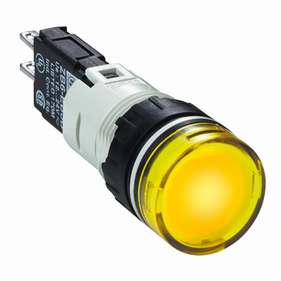 Signal lamp yellow LED 12-24V round