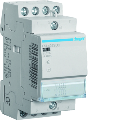 Silent contactor 24V DC 4NO 25A