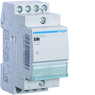Silent contactor 4NO 25A 24V AC/DC