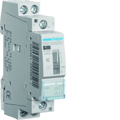 Silent contactor with manual control 24V DC 2NO 25A