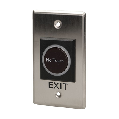 Silver contactless exit button