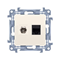 SIMON 10 Antenna socket type "F" + computer RJ45 cat.5e cream