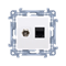 SIMON 10 Antenna socket type "F" + computer RJ45 cat.5e white