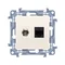 SIMON 10 Antennenbuchse Typ „F“ + Computer RJ45 Cat.5e Creme