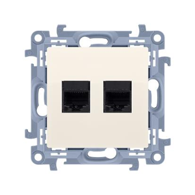 SIMON 10 Computer socket RJ45 category 5e + telephone RJ11 cream