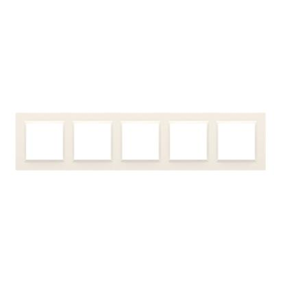 SIMON 10 Cream frame, 5-fold universal, horizontal and vertical