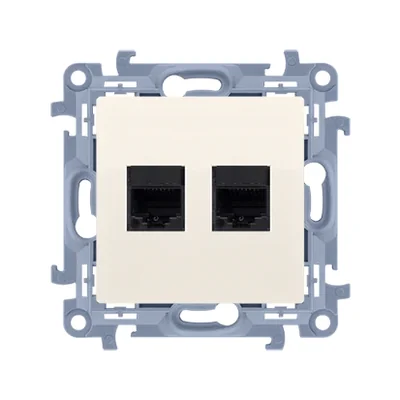 SIMON 10 Doppelt geschirmte Computerbuchse RJ45 Kategorie 6 creme
