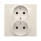 SIMON 10 Double socket outlet with earthing and phase invariance cream 16A
