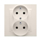 SIMON 10 Double socket outlet with earthing and phase invariance cream 16A