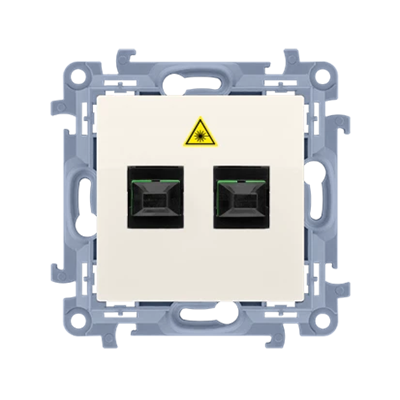 SIMON 10 Fiber optic/optical double socket cream