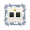 SIMON 10 Fiber optic/optical double socket cream