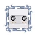 SIMON 10 Gniazdo antenowe końcowe RTV-DATA (moduł) 1x wejście 5÷1000 MHz, Wyjście 2x „F” (DATA: 5÷1000 MHz) (RTV: 88÷1000 MHz), białe