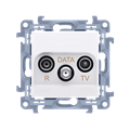 SIMON 10 Gniazdo antenowe R-TV-DATA białe