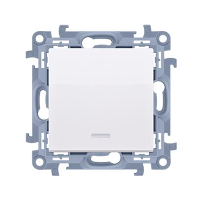 SIMON 10 Interrupteur unipolaire avec rétroéclairage LED (module) 10AX 230V blanc