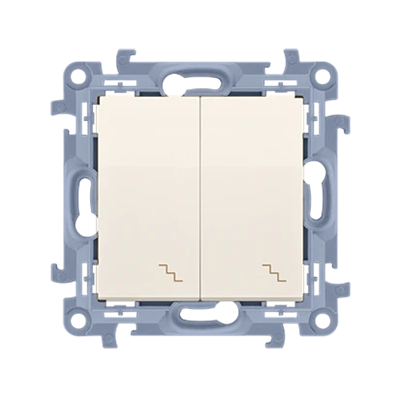 SIMON 10 Interruttore scale doppio con retroilluminazione a LED (modulo) 10AX 230V crema