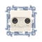 SIMON 10 Pass-through R-TV antenna socket, cream