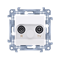 SIMON 10 Pass-through R-TV antenna socket, white