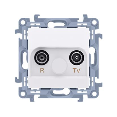 SIMON 10 Pass-through R-TV antenna socket white