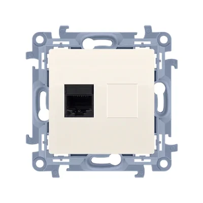 SIMON 10 Presa singola per computer RJ45, categoria 6, crema