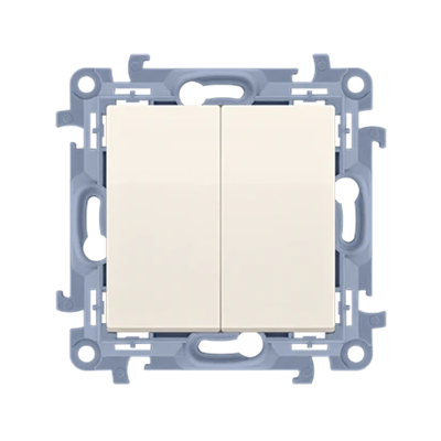 SIMON 10 Pulsante doppio (modulo) 10AX 230V crema