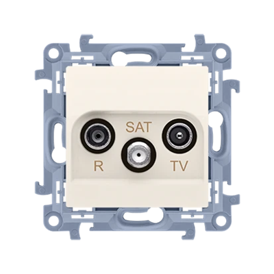 SIMON 10 R-TV-SAT pass-through antenna socket, cream