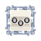SIMON 10 RTV-DATA-SAT terminal socket (module) 1xWE 5÷2400 MHz, 3xWY "F", (RTV:88÷900 MHz), (DATA: 5÷900 MHz), (SAT: 950÷2400 MHz) , creamy