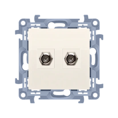 SIMON 10 SAT antenna socket, double end, cream