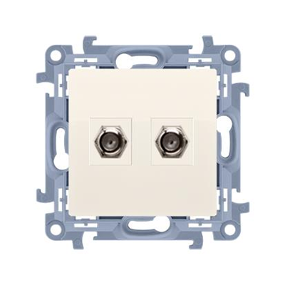 SIMON 10 SAT antenna socket, double end, cream