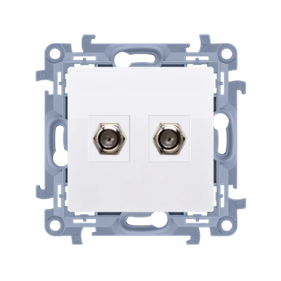 SIMON 10 SAT antenna socket, double terminal, white
