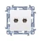 SIMON 10 SAT antenna socket, double terminal, white