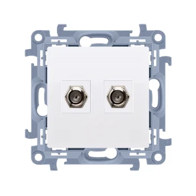 SIMON 10 SAT antenna socket, double terminal, white