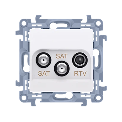 SIMON 10 SAT-SAT-RTV Satelliten-Doppelantennendose, weiß